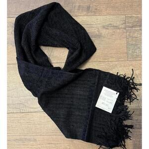 NEW Gunther 9" X 60" Rayon Chenille Scarf Black with Fringe
